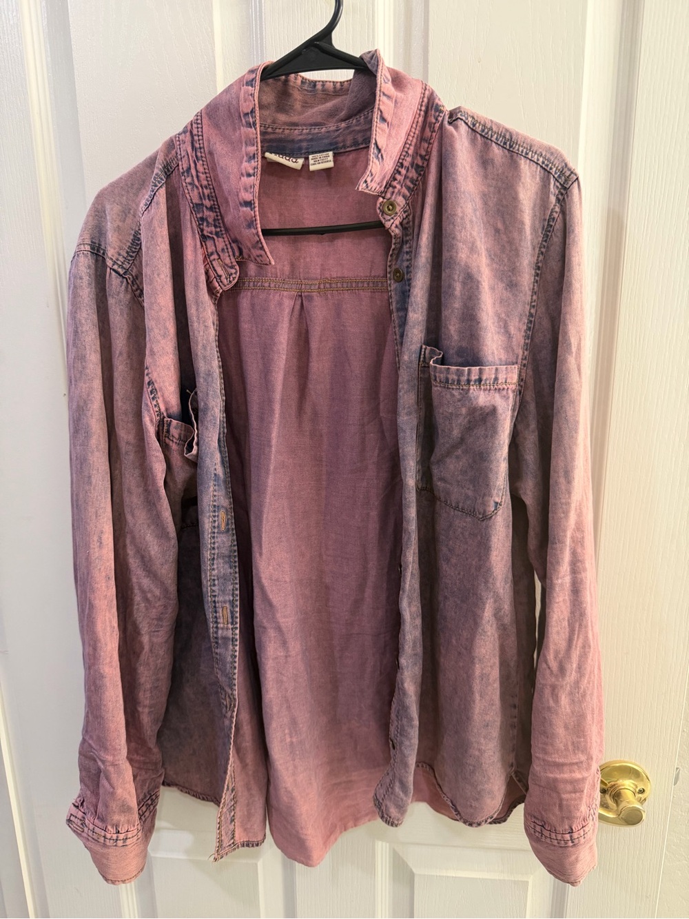 Mudd Washed Lavender-Pink Button-Down Shirt